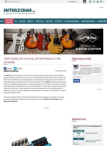 Amazona.de Test: BOSS, ST-2 & PS-6, Effektpedale für Gitarre Amazona.de Test: BOSS, ST-2 & PS-6, Effektpedale für Gitarre