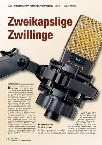 Professional Audio Zweikapslige Zwillinge AKG C 414 XL S / C 414 XL II Professional Audio Zweikapslige Zwillinge AKG C 414 XL S / C 414 XL II