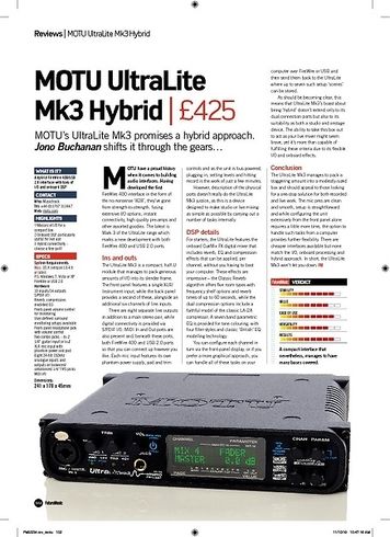 Future Music MOTU UltraLite Mk3 Hybrid Future Music MOTU UltraLite Mk3 Hybrid