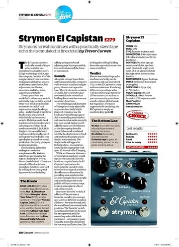 Guitarist Strymon El Capistan Guitarist Strymon El Capistan