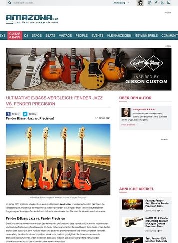 Amazona.de Workshop: Guitar know-how: Fender Bässe - Jazz vs. Precision Amazona.de Workshop: Guitar know-how: Fender Bässe - Jazz vs. Precision