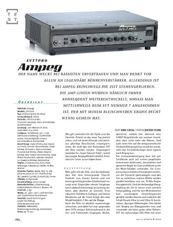 Gitarre & Bass Ampeg SVT7-Pro, Bass-Top Gitarre & Bass Ampeg SVT7-Pro, Bass-Top