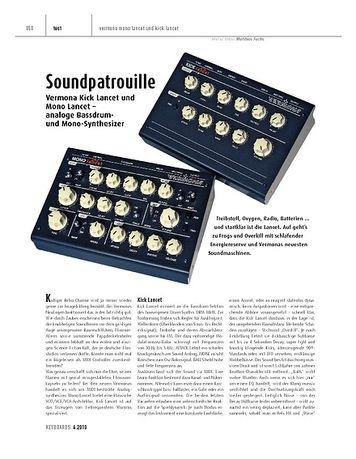 Keyboards Vermona Kick Lancet und Mono Lancet - analoge Bassdrum- und Mono-Synthesizer Keyboards Vermona Kick Lancet und Mono Lancet - analoge Bassdrum- und Mono-Synthesizer