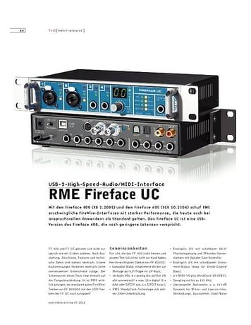 Sound & Recording RME Fireface UC Sound & Recording RME Fireface UC