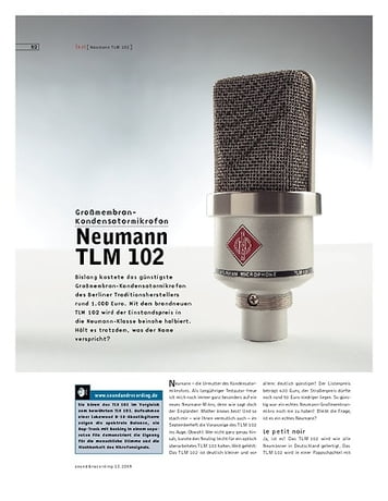 Sound & Recording Neumann TLM 102 Sound & Recording Neumann TLM 102