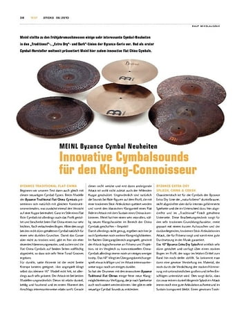 Sticks Meinl Byzance Cymbal-Neuheiten 2010 Sticks Meinl Byzance Cymbal-Neuheiten 2010