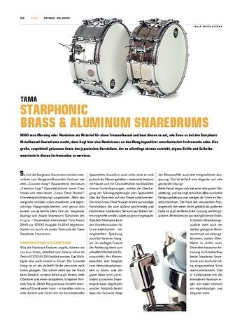 Sticks Tama Starphonic Brass & Aluminum Snaredrums Sticks Tama Starphonic Brass & Aluminum Snaredrums