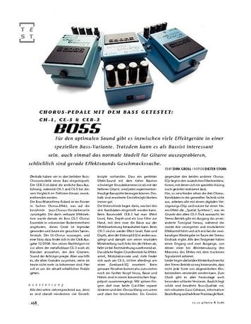 Gitarre & Bass Vergleichstest: Boss Chorus-Pedale mit Bass getestet Gitarre & Bass Vergleichstest: Boss Chorus-Pedale mit Bass getestet
