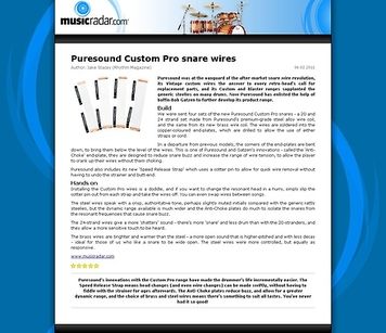 MusicRadar.com Puresound Custom Pro snare wires MusicRadar.com Puresound Custom Pro snare wires
