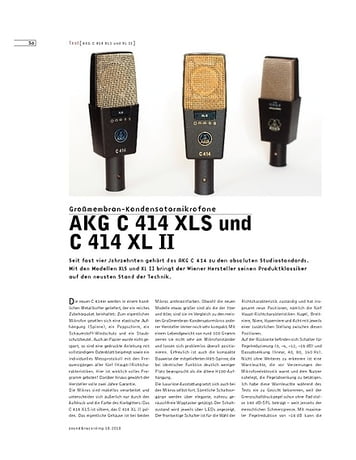 Sound & Recording AKG C 414 XLS und C 414 XL II Sound & Recording AKG C 414 XLS und C 414 XL II