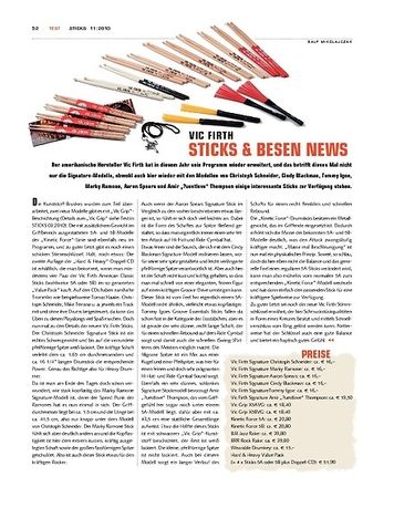 Sticks Vic Firth Sticks & Besen News 2010 Sticks Vic Firth Sticks & Besen News 2010