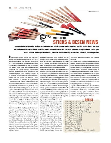 Sticks Vic Firth Sticks & Besen News 2010 Sticks Vic Firth Sticks & Besen News 2010