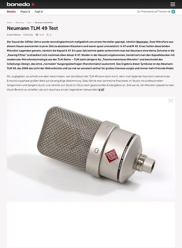 Bonedo.de Neumann TLM49 Bonedo.de Neumann TLM49