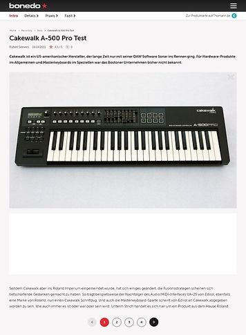 Bonedo.de Cakewalk A500 Pro Bonedo.de Cakewalk A500 Pro