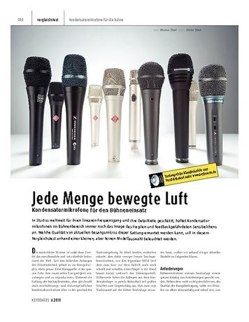 Keyboards Vergleichstest Kondensatormikrofone für den Bühneneinsatz Keyboards Vergleichstest Kondensatormikrofone für den Bühneneinsatz