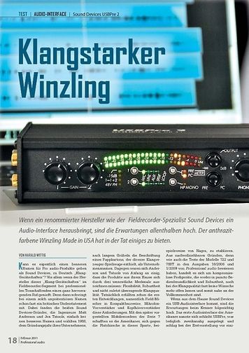 Professional Audio Klangstarker Winzling Sound Devices USBPre 2 Professional Audio Klangstarker Winzling Sound Devices USBPre 2