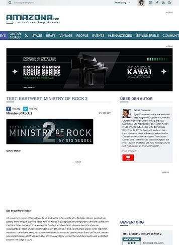 Amazona.de Test: EastWest, Ministry of Rock 2 Amazona.de Test: EastWest, Ministry of Rock 2