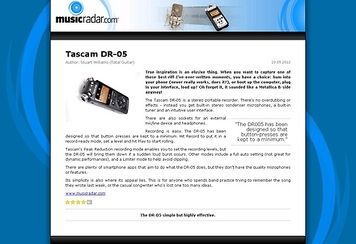 MusicRadar.com Tascam DR-05 MusicRadar.com Tascam DR-05
