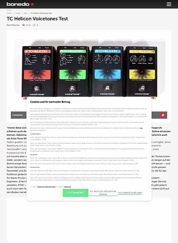 Bonedo.de TC Helicon Voicetones Bonedo.de TC Helicon Voicetones
