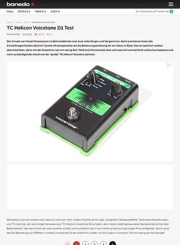Bonedo.de TC Helicon Voicetone D1 Bonedo.de TC Helicon Voicetone D1
