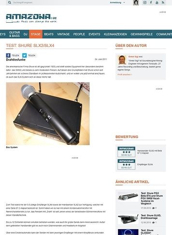 Amazona.de Test: Shure SLX2/SLX4 Amazona.de Test: Shure SLX2/SLX4