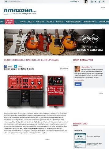 Amazona.de Test: BOSS, RC-3 und RC-30, Loop-Pedale Amazona.de Test: BOSS, RC-3 und RC-30, Loop-Pedale