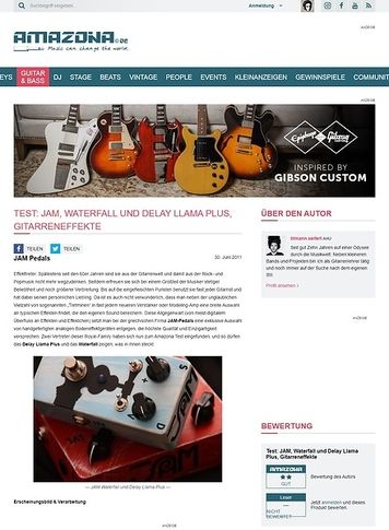 Amazona.de Test: JAM, Waterfall und Delay Llama Plus, Gitarreneffekte Amazona.de Test: JAM, Waterfall und Delay Llama Plus, Gitarreneffekte