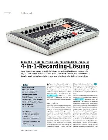 Sound & Recording Zoom R24 Recorder/Audiointerface/Controller/Sampler Sound & Recording Zoom R24 Recorder/Audiointerface/Controller/Sampler
