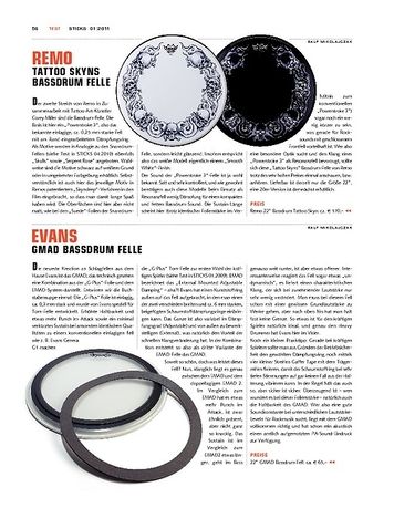 Sticks Evans Gmad Bassdrum-Felle Sticks Evans Gmad Bassdrum-Felle