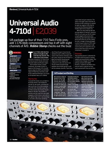 Future Music Universal Audio 4-710d Future Music Universal Audio 4-710d