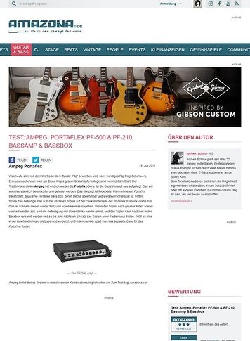 Amazona.de Test: Ampeg, Portaflex PF-500 & PF-210, Bassamp & Bassbox Amazona.de Test: Ampeg, Portaflex PF-500 & PF-210, Bassamp & Bassbox