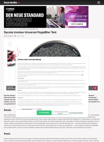 Bonedo.de Rycote Invision Universal Poppschutz Bonedo.de Rycote Invision Universal Poppschutz