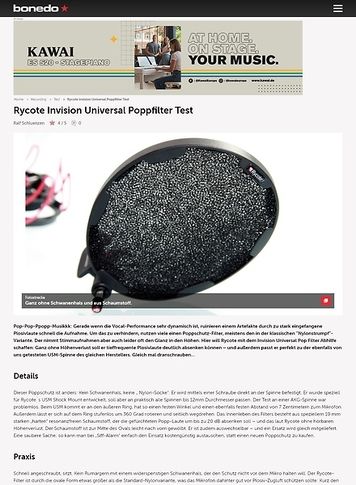 Bonedo.de Rycote Invision Universal Poppschutz Bonedo.de Rycote Invision Universal Poppschutz