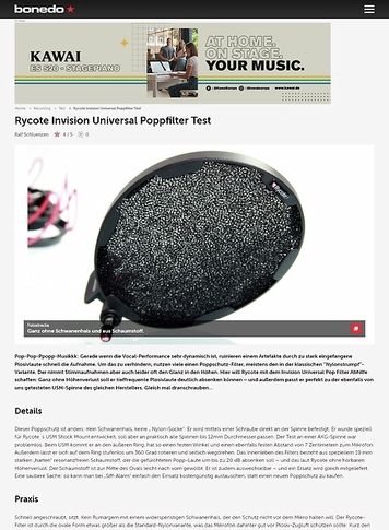 Bonedo.de Rycote Invision Universal Poppschutz Bonedo.de Rycote Invision Universal Poppschutz