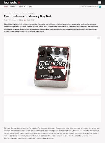 Bonedo.de Electro Harmonix Memory Boy Bonedo.de Electro Harmonix Memory Boy
