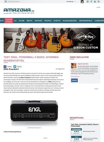 Amazona.de Test: ENGL, Powerball II E645/2, Gitarren-Röhrentopteil Amazona.de Test: ENGL, Powerball II E645/2, Gitarren-Röhrentopteil