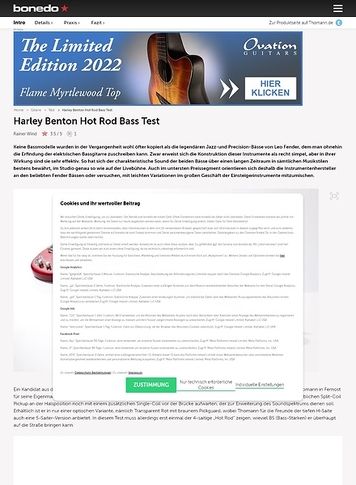 Bonedo.de Harley Benton Hot Rod Bass Bonedo.de Harley Benton Hot Rod Bass