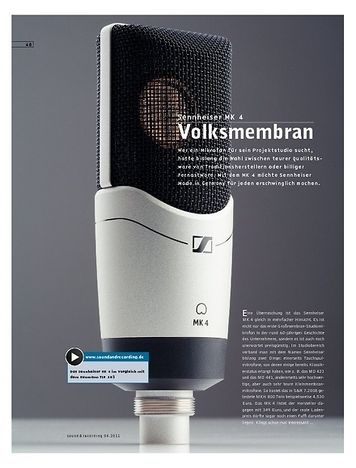 Sound & Recording Sennheiser MK 4 – Mikrofon Sound & Recording Sennheiser MK 4 – Mikrofon