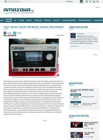 Amazona.de Test: Boss, Micro BR BR-80, Digital Recorder Amazona.de Test: Boss, Micro BR BR-80, Digital Recorder