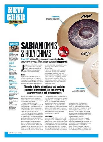 Rhythm SABIAN OMNIS and HOLY CHINAS Rhythm SABIAN OMNIS and HOLY CHINAS