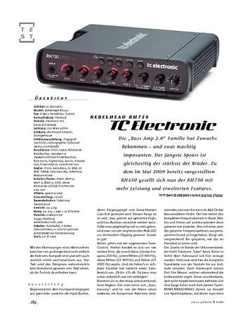Gitarre & Bass TC Electronic RebelHead RH750, Bass-Top Gitarre & Bass TC Electronic RebelHead RH750, Bass-Top
