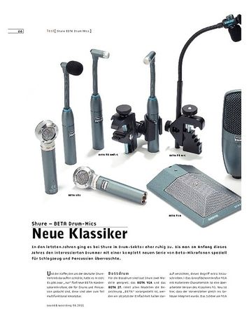 Sound & Recording Shure BETA Drum-Mics – Drum/Percussion-Mikrofone Sound & Recording Shure BETA Drum-Mics – Drum/Percussion-Mikrofone