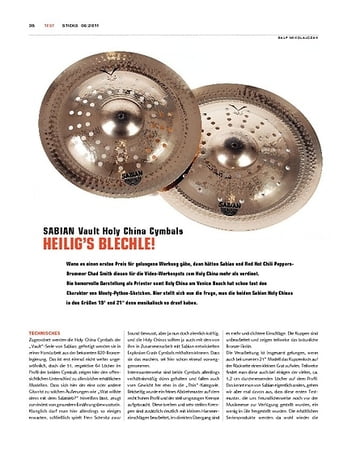 Sticks Sabian Vault Holy China Cymbals Sticks Sabian Vault Holy China Cymbals
