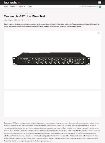 Bonedo.de Tascam LM-8ST Bonedo.de Tascam LM-8ST