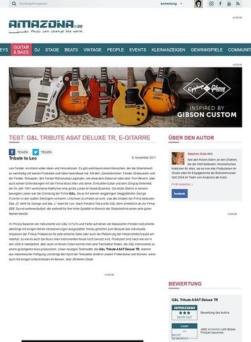 Amazona.de Test: G&L Tribute ASAT Deluxe TR, E-Gitarre Amazona.de Test: G&L Tribute ASAT Deluxe TR, E-Gitarre