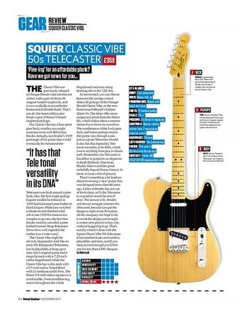 Total Guitar SQUIER CLASSIC VIBE 50s TELECASTER Total Guitar SQUIER CLASSIC VIBE 50s TELECASTER