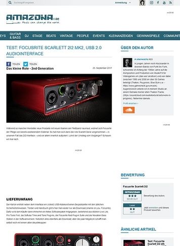 Amazona.de Focusrite Scarlett 2i2 2nd Generation Amazona.de Focusrite Scarlett 2i2 2nd Generation