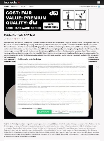 Bonedo.de Paiste Formula 602 Bonedo.de Paiste Formula 602