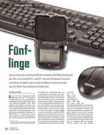 Professional Audio Zoom H2n Professional Audio Zoom H2n