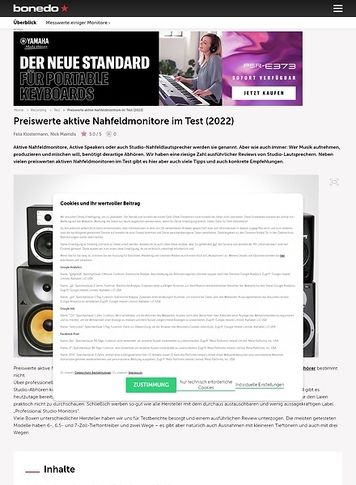 Bonedo.de Testmarathon Nahfeldmonitore bis 1000,- EUR Bonedo.de Testmarathon Nahfeldmonitore bis 1000,- EUR